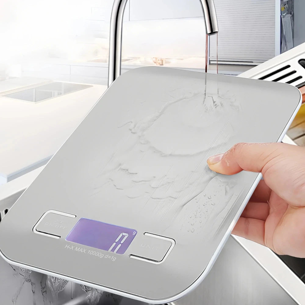 Digital Kitchen Scale – Stainless Steel, LED Display