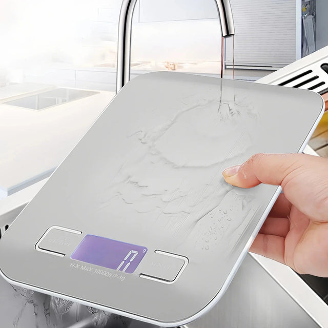 Digital Kitchen Scale – Stainless Steel, LED Display