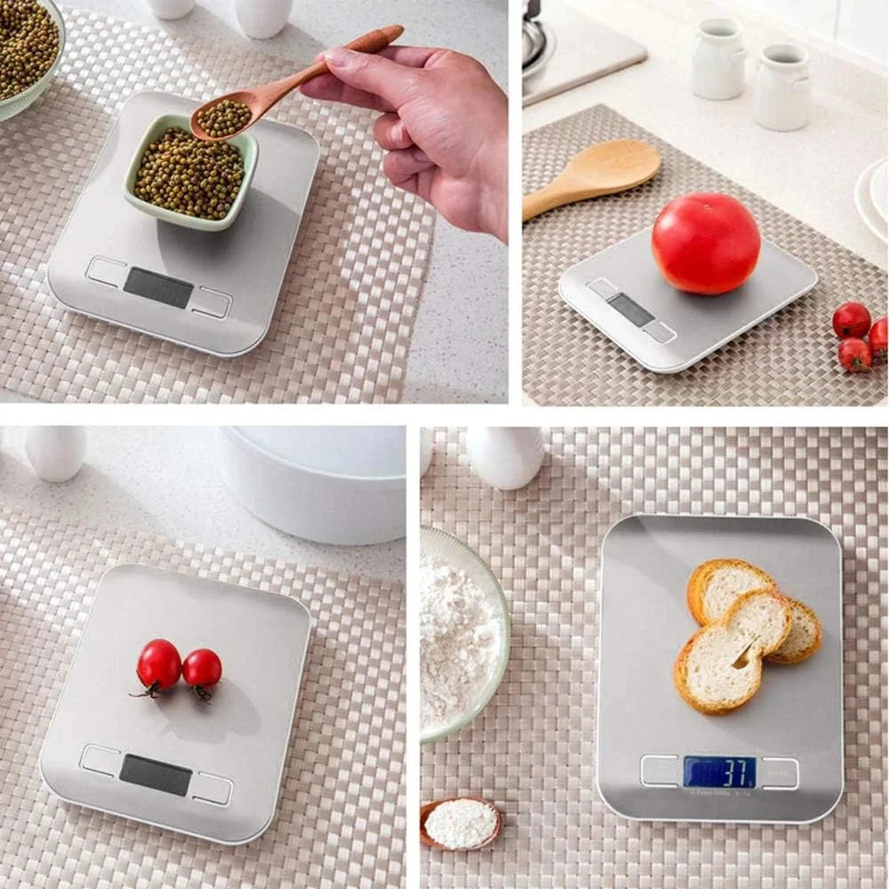 Digital Kitchen Scale – Stainless Steel, LED Display