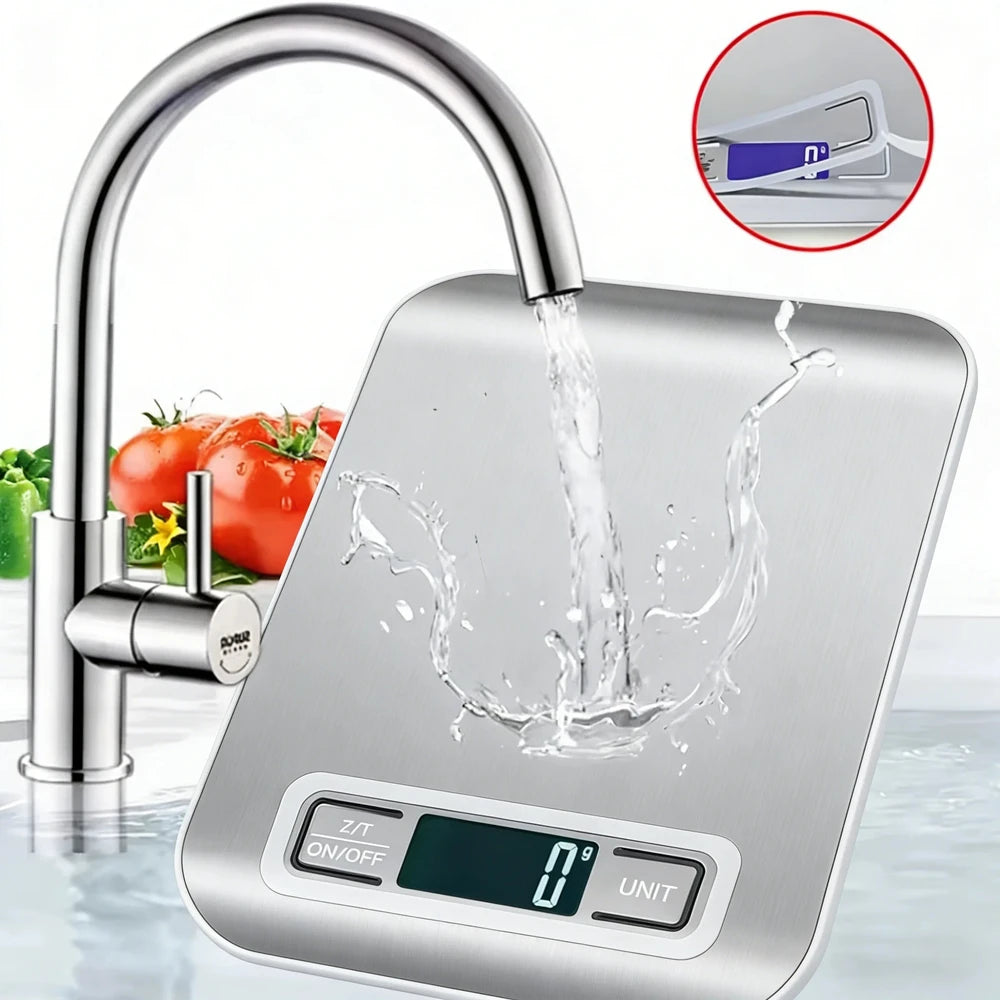 Digital Kitchen Scale – Stainless Steel, LED Display