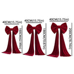 Oversized Velvet Christmas Tree Topper Bow – Long Cascading Tails