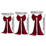 Oversized Velvet Christmas Tree Topper Bow – Long Cascading Tails