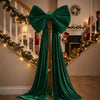Oversized Velvet Christmas Tree Topper Bow – Long Cascading Tails