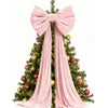 Oversized Velvet Christmas Tree Topper Bow – Long Cascading Tails