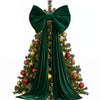 Oversized Velvet Christmas Tree Topper Bow – Long Cascading Tails